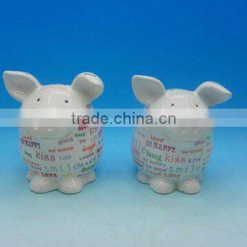 Miniature full color printing ceramic piggy bank