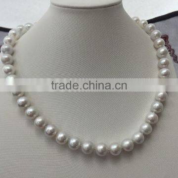 AAA 8-9mm Silver White freshwater pearl necklace