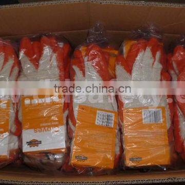 DDSAFETY 2017 10 Gauge Cotton Gloves Working Glove With Orange Latex Coating Smooth Finished photo-5