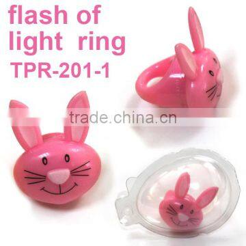 Soft Plastic Light-up Bunny Ring Toys