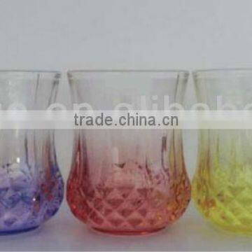 GH254 Glass Drinking Cup with colorful spray