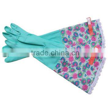 Kitchen Cleaning Dish Washing Lace Warm Waterproof Laundry Gloves