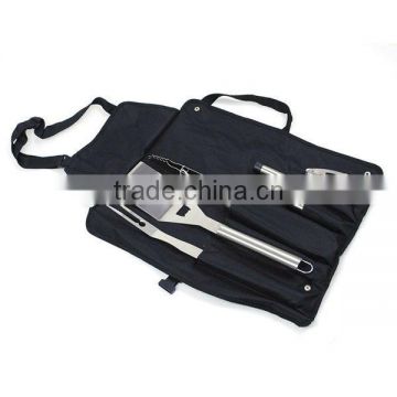 BQ-0028 / stainless steel handle BBQ tools with bbq apron