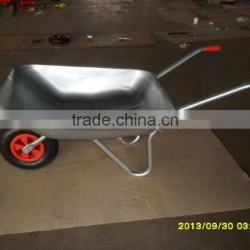 4 CU.FT Russia Dual Wheels Galvanised Tray Wheelbarrow photo-2