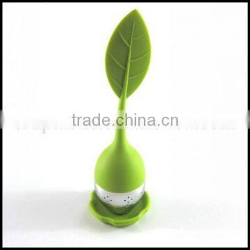 Wholesale Cute Silicone Stainless Steel Leaf Tea Strainer Teaspoon Infuser Spice Filter Manufacturer photo-2