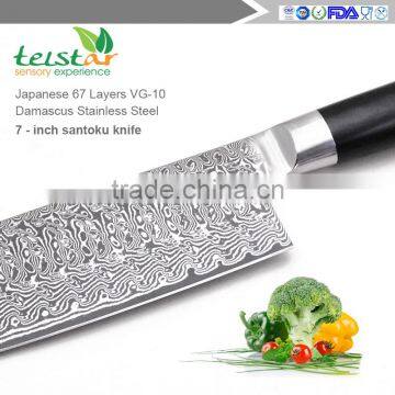 2017 New Technology 7 Inch Santoku Knife Japan Damascus VG10 Steel 67 Layer With Micarta Handle