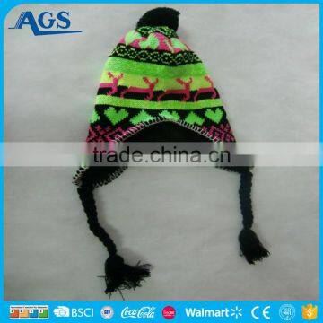 fashion colorful winter beanies knitted for girls