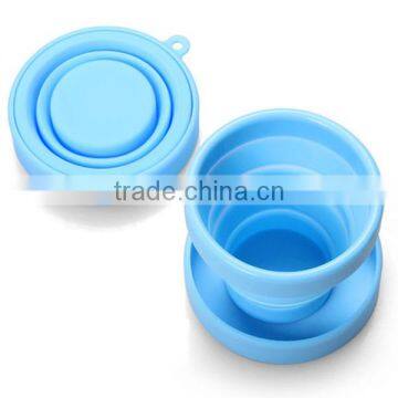 Factory wholesale Blue FDA approved collapsible silicone cup