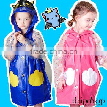 children waterproof pvc poncho raincoat