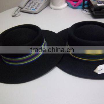 2015 fashion black straw hat / cap with band