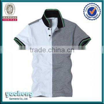 mens custom polo shirt sewing pattern design with combination