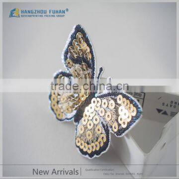 Custom Garment Butterfly Sequin Embroidery Badges photo-6