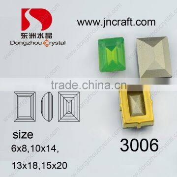 China Garment Accessory Imitation SW Light Sapphire Rectangle Rhinestone for Wedding Dress photo-4