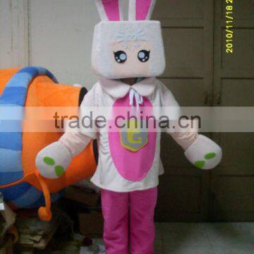 Small Square Head Rabbit Mascot Costume/Fur Rabbit Mascot Costume