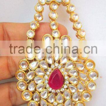 Hair Accessory JHOOMAR JHUMAR Passa TIKA KUNDAN GOLD PLATED photo-2