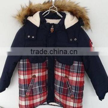 2016 Winter Boys Over Coat With Faux Fox Fur Collar