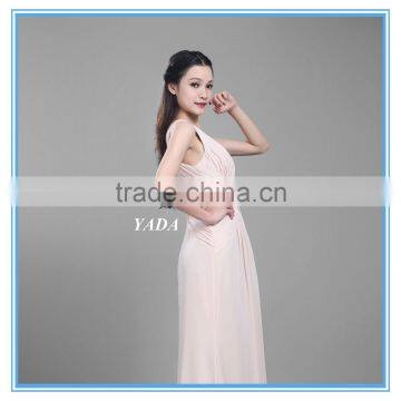Wholesale Deep V Chiffon Modern Handmade Pleated Long Evening Dress photo-6
