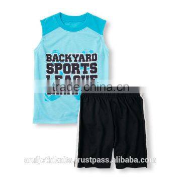 Boys sleeveless top and shorts pj set