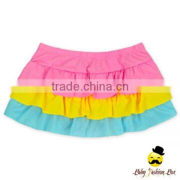 New Model Children Colorful Ruffle Separable Rainbow Little Girl Cake Dress Swimwear Beach Mini Skirt photo-3