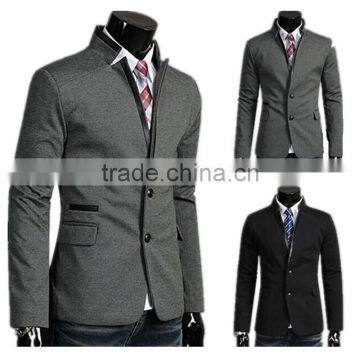 Mens Slim Fit Fashion Cotton Blazer Suit Jacket Black M to 2XL Plus Size Male Blazers Mens Coat photo-5