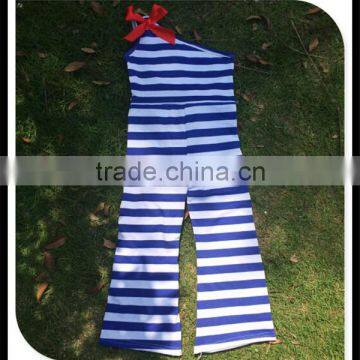 Newest Fashion Baby Rompers Wholesale Cute Toddler Girl One Shoulder Spring Summer Stripes Jumper photo-2