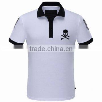 Hot Sale Soft Fabric Skull Pattern Printed Polo New Model Men's T-shirt Wholesale in China photo-4