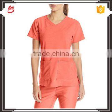 women's V-neck scrub top staff nurse uniform