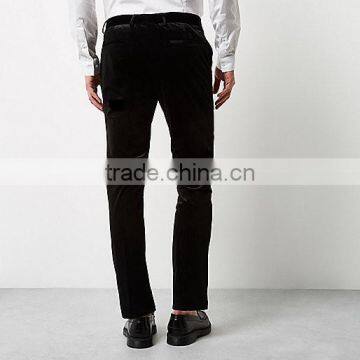 Men's Black Smart Velvet Skinny Fit Pants photo-5