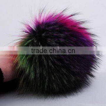 Well Designed dyed raccoon fur pom poms with good quality