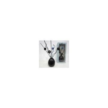 Aroma Fragrance Diffuser by Black Ceramic Vase with Curly Reeds in Paper Box TS-RD11