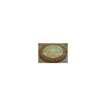 Patternned Handmade New Zealand Wool Carpets , Round Area Rugs Contemporary