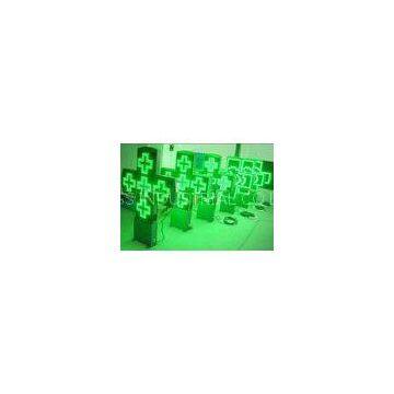 China RF/ Bluetooth controller P16 outdoor green pharmacy led signs cross