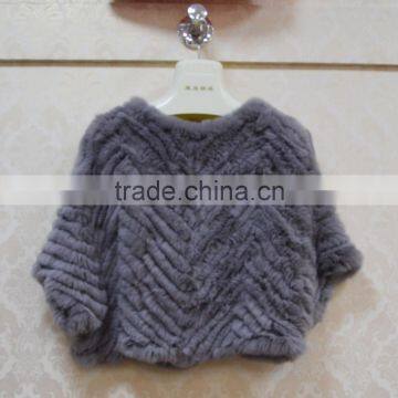 SJ497-03 Best Selling Bunny Fur Poncho China Factory Wholesale