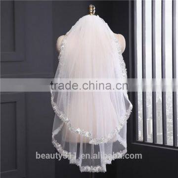 2017 wholesale bridal veils hot sale short elegant bridal wedding veils short Tulle Wedding Bridal Veils HL28