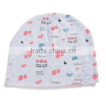 Spring&summer Korea Style 100%cotton Cute Boys&girls Strawberry Pattern Baby Beanie Hat photo-3