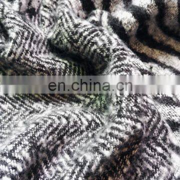 New Winter Zebra Houndstooth Pattern Acrylic Scarf photo-5