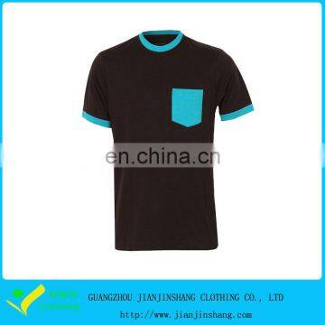 Customized Pockets 95% Cotton 5% Spandex Round Collar Leisure T Shirts For Boy