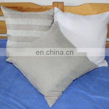 customer printing pure linen cushion covers with zipper in white,natural color for wholesale