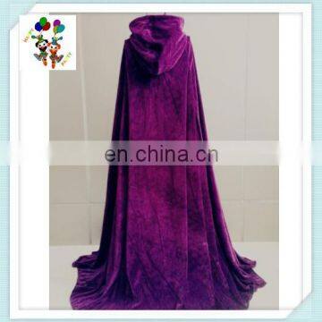 Purple Velvet Womens Hooded Halloween Party Cosplay Cloak Cape HPC-0586