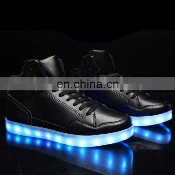 Wholesale New Design Casual Shoes Men Pu Leather Light Shoes Street Dance Luminous High Top LED Shoes Sneakers for Men Women photo-4