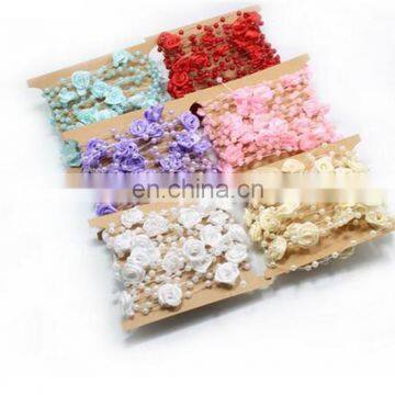 4mm Handmade Rose Flower Garland Hanging Bead Chains Wedding Decor