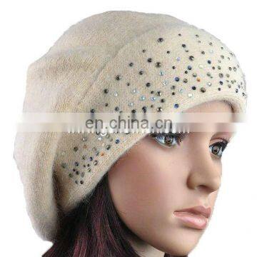 New design woolen beanie with shine rhinestone,beanies manufacturers