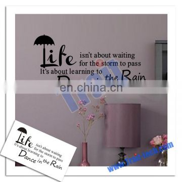 Elegant Dance in the rain English Famous Sayings DIY Removable Wall Quotes Decals Letters Design Wallpaper Sticker