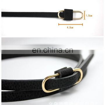 ladies black braided leather belt