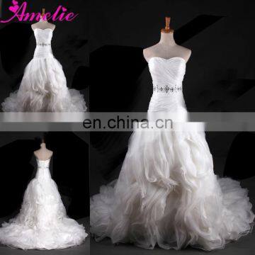 Real Sample Wedding Dress Organza Ruffles Skirt