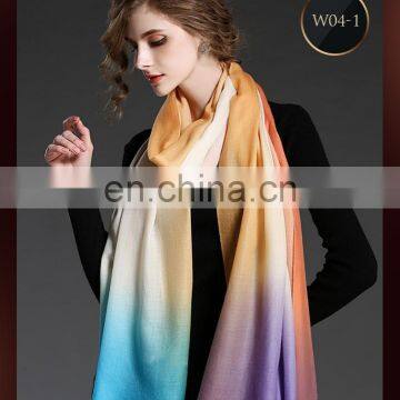 Winter scarf 100% wool gradient lady scarf wholesale scarf w041