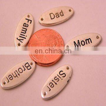 New fashion 2 hole metal tag accessory,name tag pendant