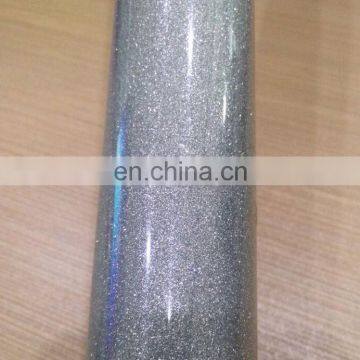 High Quality Most Fashionable Glitter Heat Transfer Vinyl for Clothing PU PVC Hologram Flock Heart Transfer Film photo-5