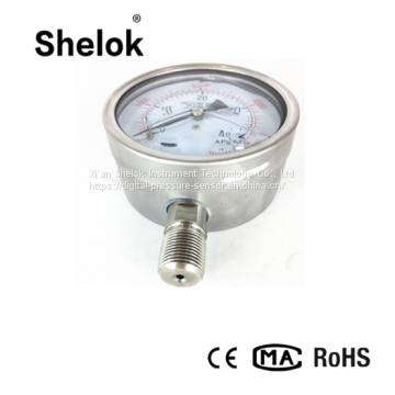 Stainless Steel Kpa MmH2O Dual Scale Micro Vacuum Capsule Pressure Gauge photo-2