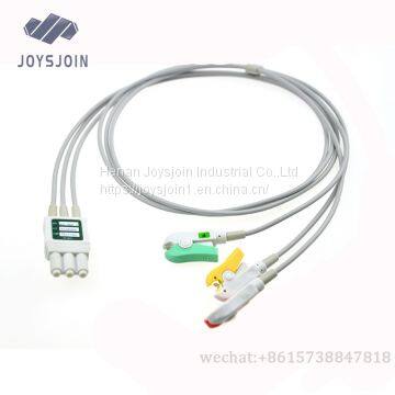 HP M1971A ecg cable with 3 lead wire,clip/grabber,IEC
